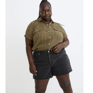 Madewell Lightspun Cotton Short Sleeve Button Down Shirt